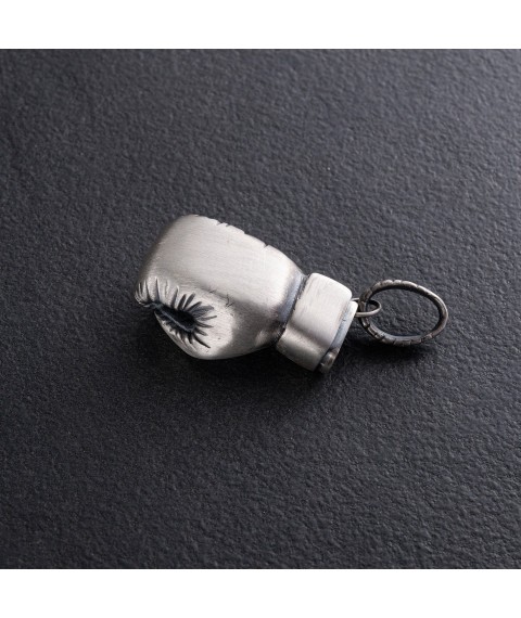 Silver pendant "Boxing glove" 133140 Onyx