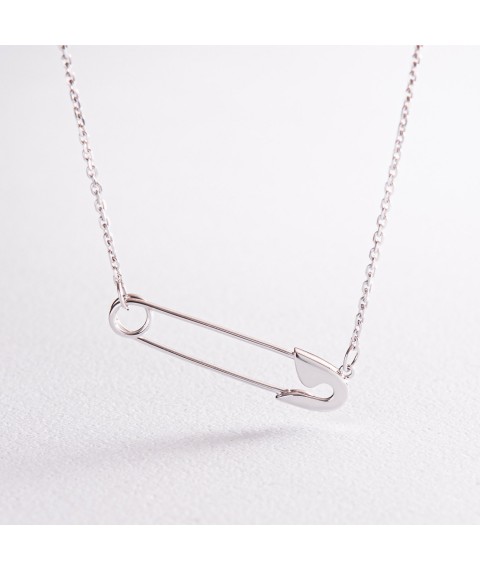 Necklace "Pin" in white gold count02252 Onix 45
