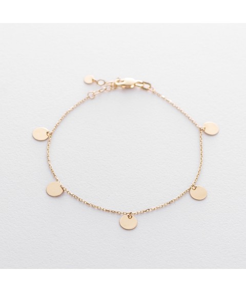 Gold bracelet with coins b04146 Onix 18