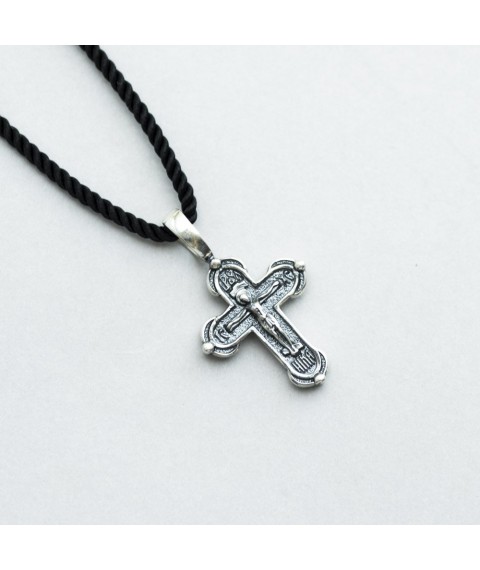 Срібний православний хрест (чорніння) 132483 Онікс