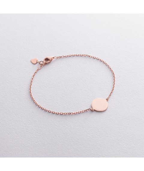 Bracelet "Coin" in red gold (engraving possible) b04918 Onix 20
