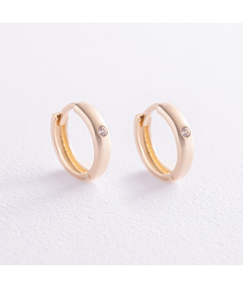 Earrings - rings in yellow gold (cubic zirconia) s08014 Onyx