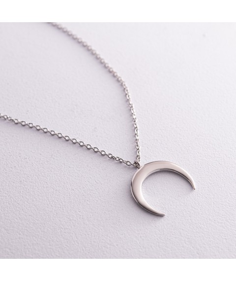 Silver necklace "Moon" 1086 Onyx 50
