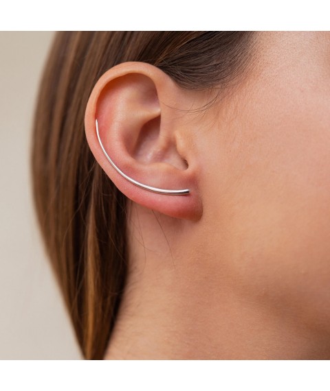 Silver single earring - climber (on the right ear) 912-00928 Onyx