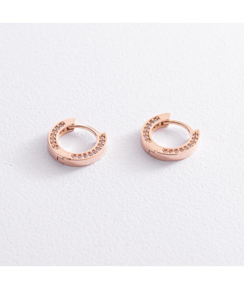 Gold earrings - rings with cubic zirconia s07800 Onyx