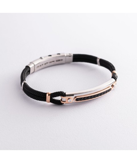 Men's Kevlar bracelet with black spinel ZANCAN EXB787R-N Onyx
