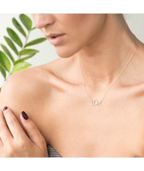 Gold necklace "Love" count01214 Onix 45