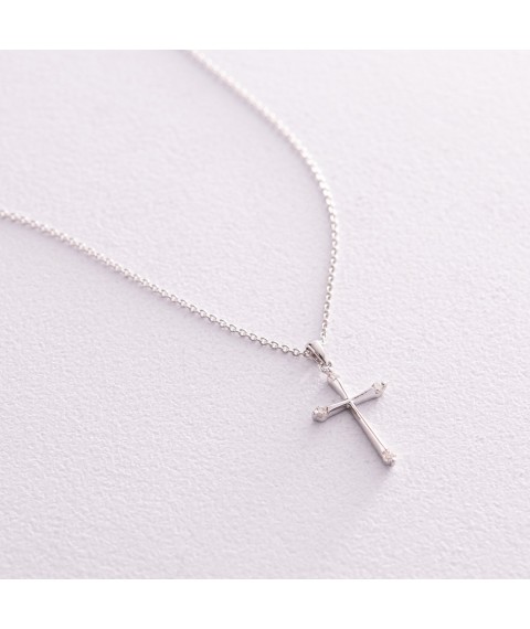 Gold necklace "Cross" with diamonds flask0016ca Onix 45
