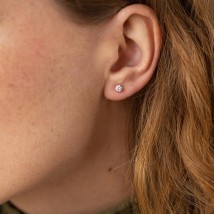Gold earrings - studs with diamonds sb0239 Onyx
