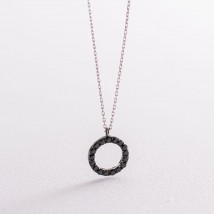 Gold necklace "Cycle" (black diamonds) flask0063di Onix 42