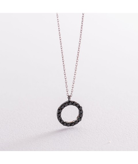 Gold necklace "Cycle" (black diamonds) flask0063di Onix 42