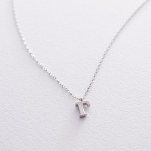 Серебряное колье с буквой Г 18970б Онікс  45