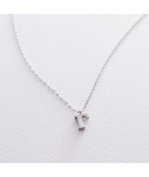 Silver necklace with the letter G 18970b Onix 45