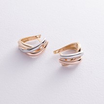 Earrings in three colors of gold s07344 Onyx