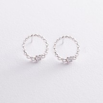 Earrings - studs "Harmony in silver (cubic zirconia) 122747 Onyx