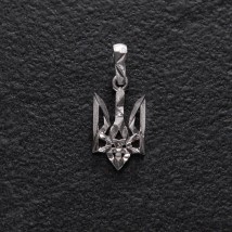 Silver pendant "Coat of arms of Ukraine - Trident" 863p Onyx