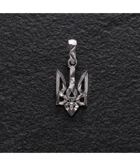Silver pendant "Coat of arms of Ukraine - Trident" 863p Onyx