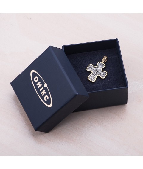 Silver cross with gold plated 132289 Onyx