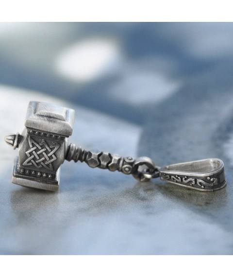 Silver pendant "Hammer of Svarog" 218 Onyx