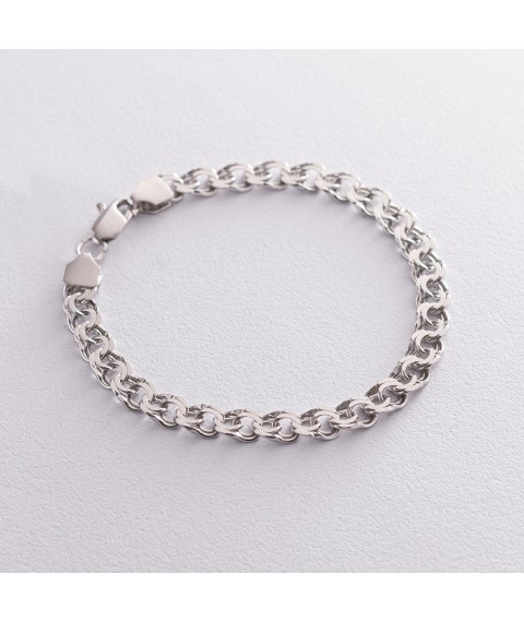 Чоловічий срібний браслет (гарібальді) 0.7 см р0217511 Онікс 22