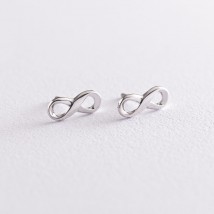 Gold earrings - studs "Infinity" s07071 Onyx