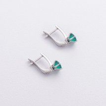 Срібні сережки з агатом 2526/1р-GRAG Онікс