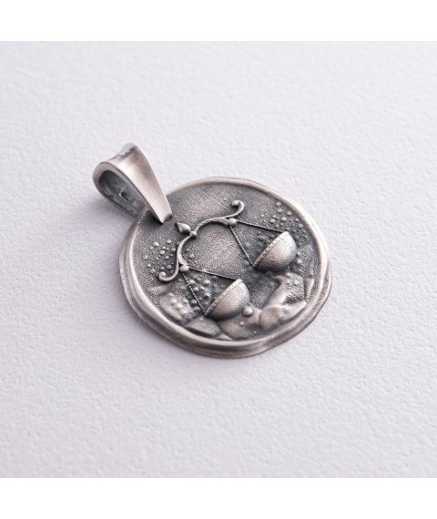 Silver pendant "Zodiac sign Libra" 133221teresi Onyx