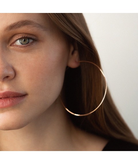 Earrings - rings in red gold (6.8 cm) s05695 Onyx