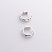 Серебряные серьги - кольца 123220 Онікс