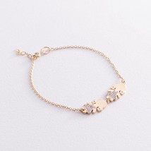 Gold bracelet "Two girls" (cubic zirconia) b04107 Onix 18