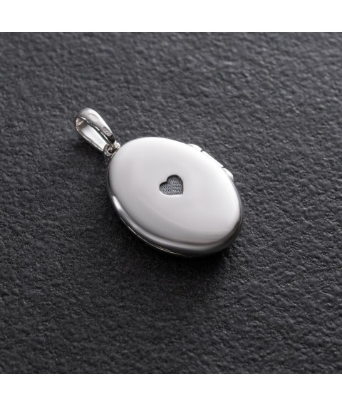 Silver pendant for photography "Flowers" (blackened) 133050 Onyx