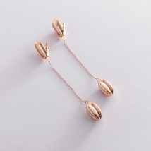 Gold earrings "Elizabeth" on a chain 470151 Onyx