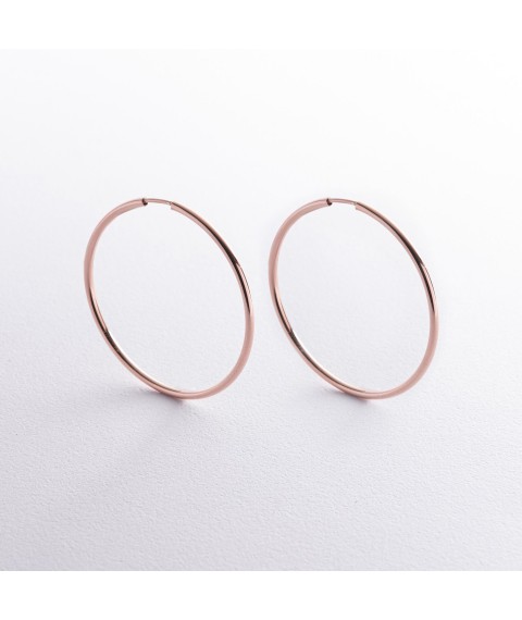 Earrings - rings in red gold (4.3 cm) s02015 Onyx