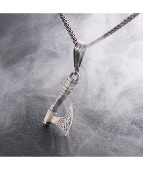 Silver pendant "Axe of Perun" 093 Onyx