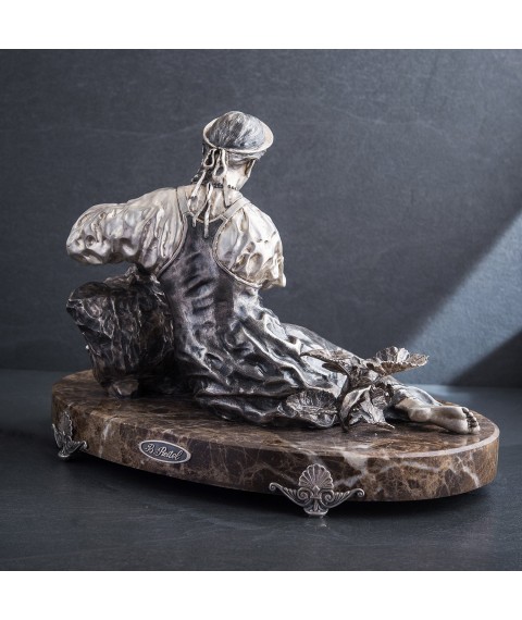 Handmade silver fountain figure "Young lady with a jug" ser00100 Onix