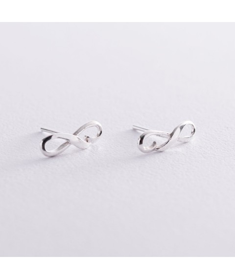 Silver earrings - studs "Infinity" 122869 Onyx