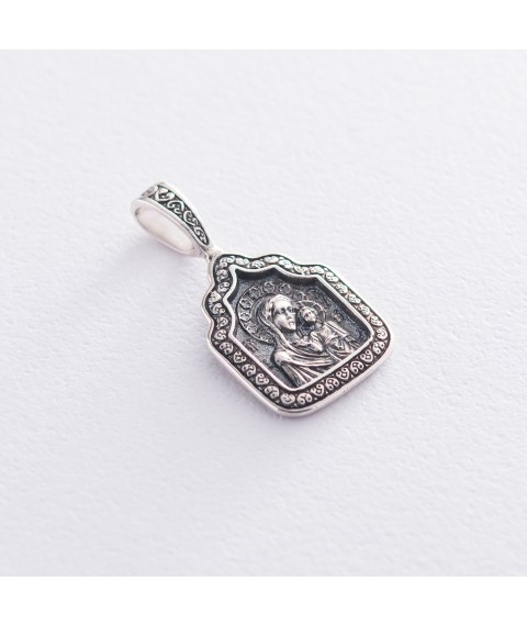 Silver amulet "Mother of Kazan" 132993 Onyx