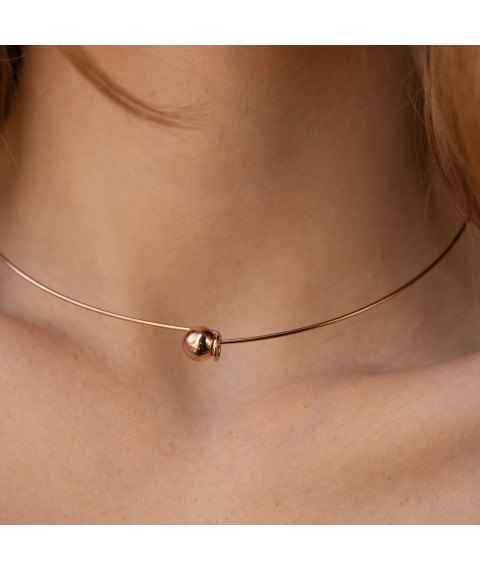 Necklace - choker "Adele" (red gold) with ball col02543 Onix 42