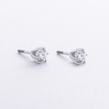 Earrings - studs with diamonds (white gold) 331491121 Onyx