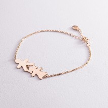 Bracelet "Girl and boy" in yellow gold (engraving possible) z2090zh Onix 19