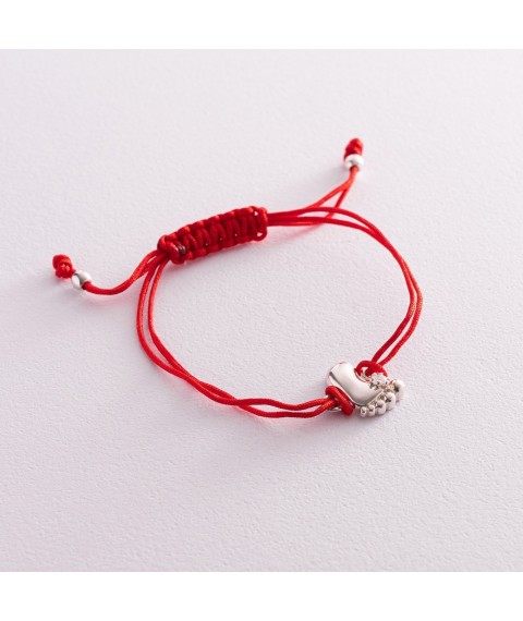 Bracelet with red thread "Baby's foot" 141112 Onyx 19.5