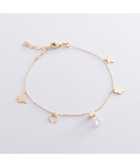 Gold bracelet with cubic zirconia b04455 Onyx 20