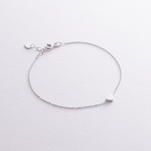 Bracelet "Heart" in white gold b05186 Onix 19