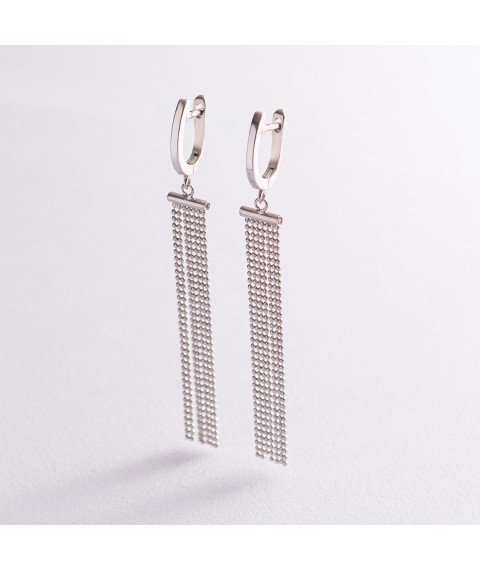 Silver dangling earrings 123142 Onyx