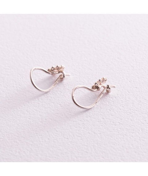 Children's silver earrings (cubic zirconia) 121314r Onyx