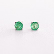 Gold earrings - studs with emeralds sb0429gl Onyx