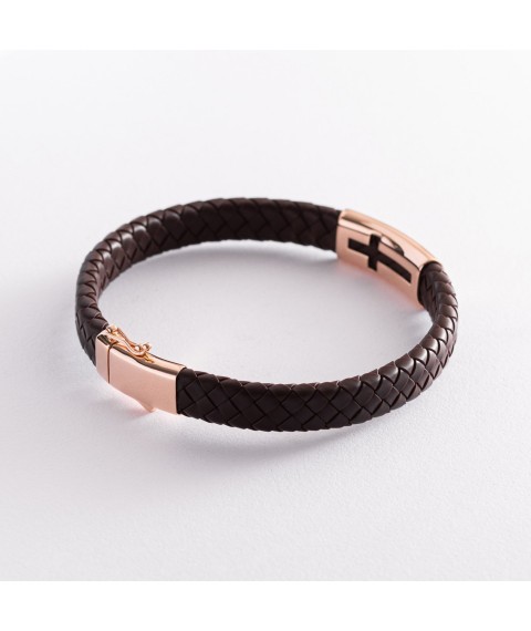 Gold bracelet with rubber b02813 Onix 24