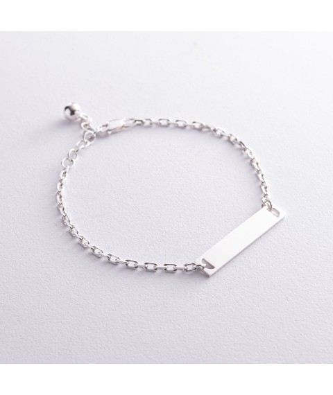 Silver bracelet for engraving 141608 Onix 19