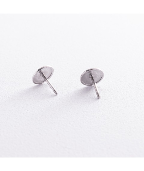 Silver earrings - studs "Circle" OR118110 Onyx