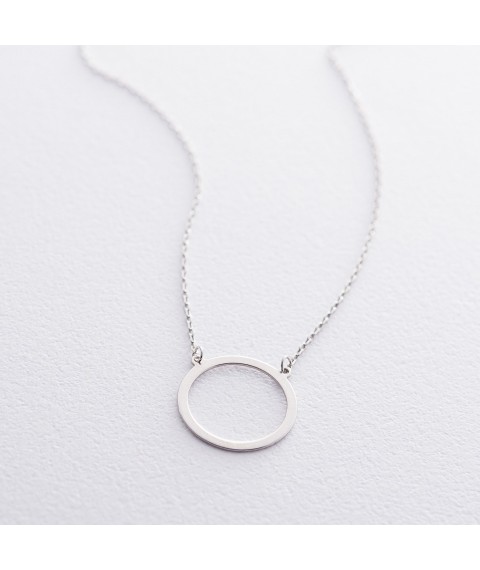 Silver necklace "Circle" 18907 Onyx 42